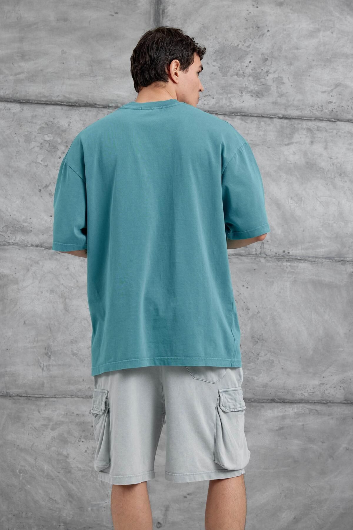 NOMARC-Green 1111 Written Washable Oversize Tshirt 3