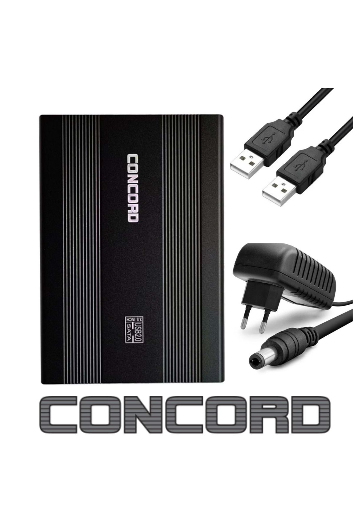 Concord C-722 USB 2.0 3.5” HDD & 2.5” HDD/SSD Harici Disk Kutusu – Metal Kasa, 10TB Destekli, Tak & Çalıştır