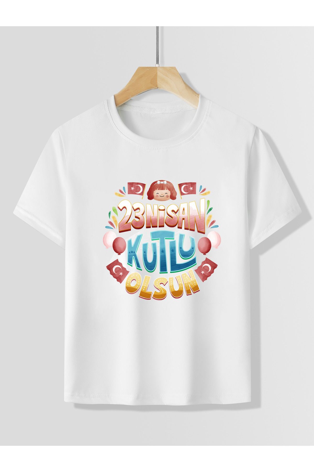 Let's Wear-Happy April 23! Custom Design Children's T-Shirt Compact Combed Cotton Crew Neck T-Shirt for Kids 1