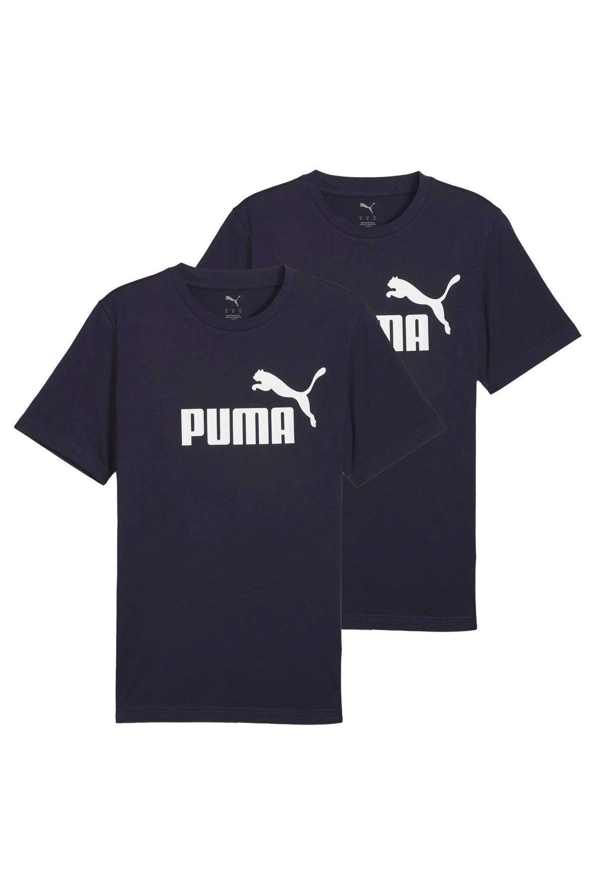 Puma-Herren T-Shirt 2er Pack - ESS No.1 Logo Tee, Rundhals, Kurzarm, uni 1