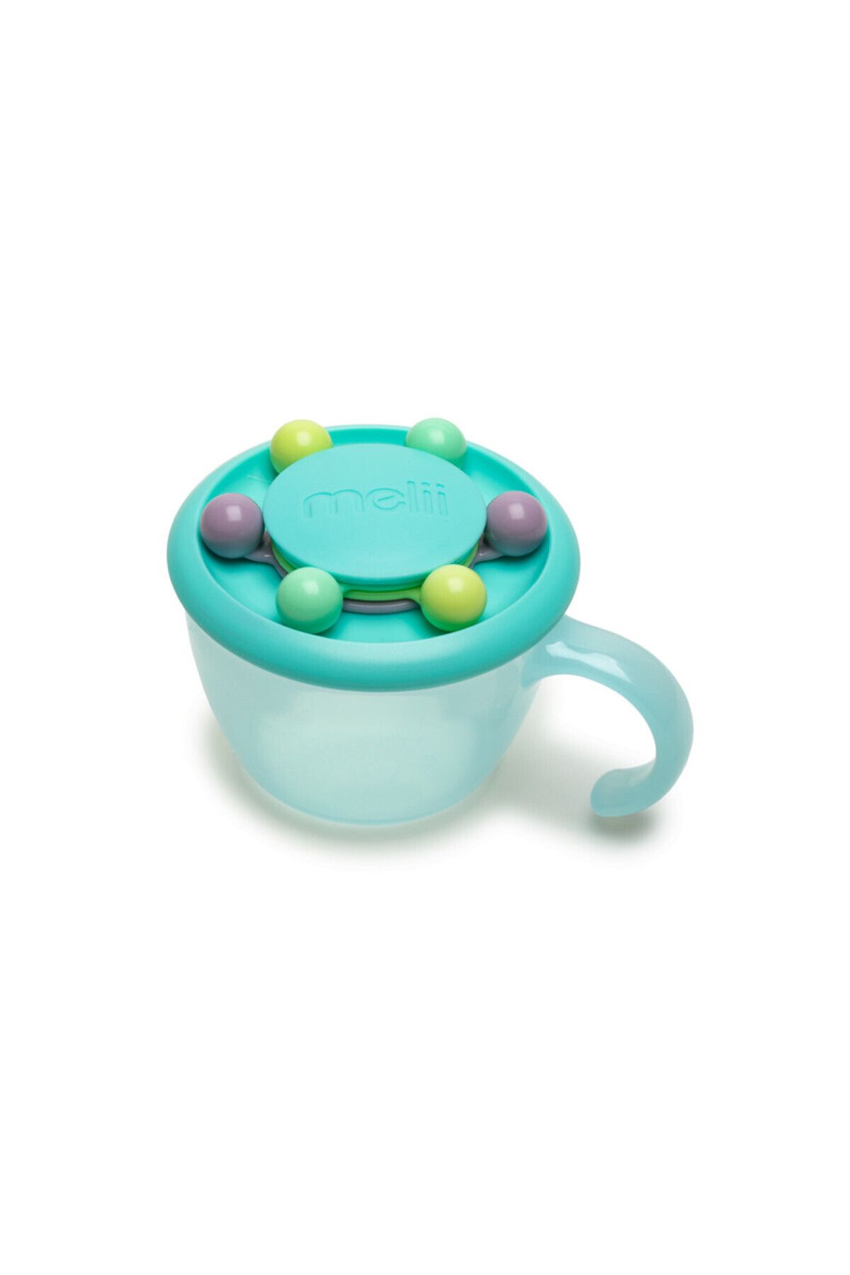 Melii-Abacus Snack Container with finger trap Turquoise 2