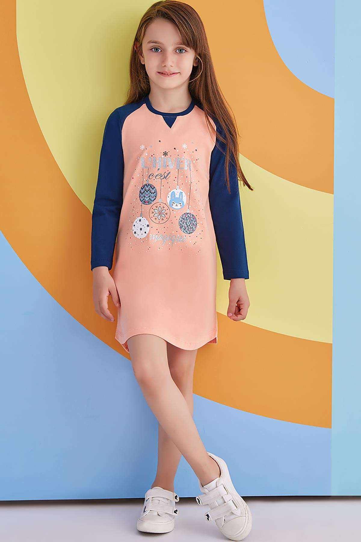 Rolypoly Magique Kız Çocuk Gecelik Şeftali