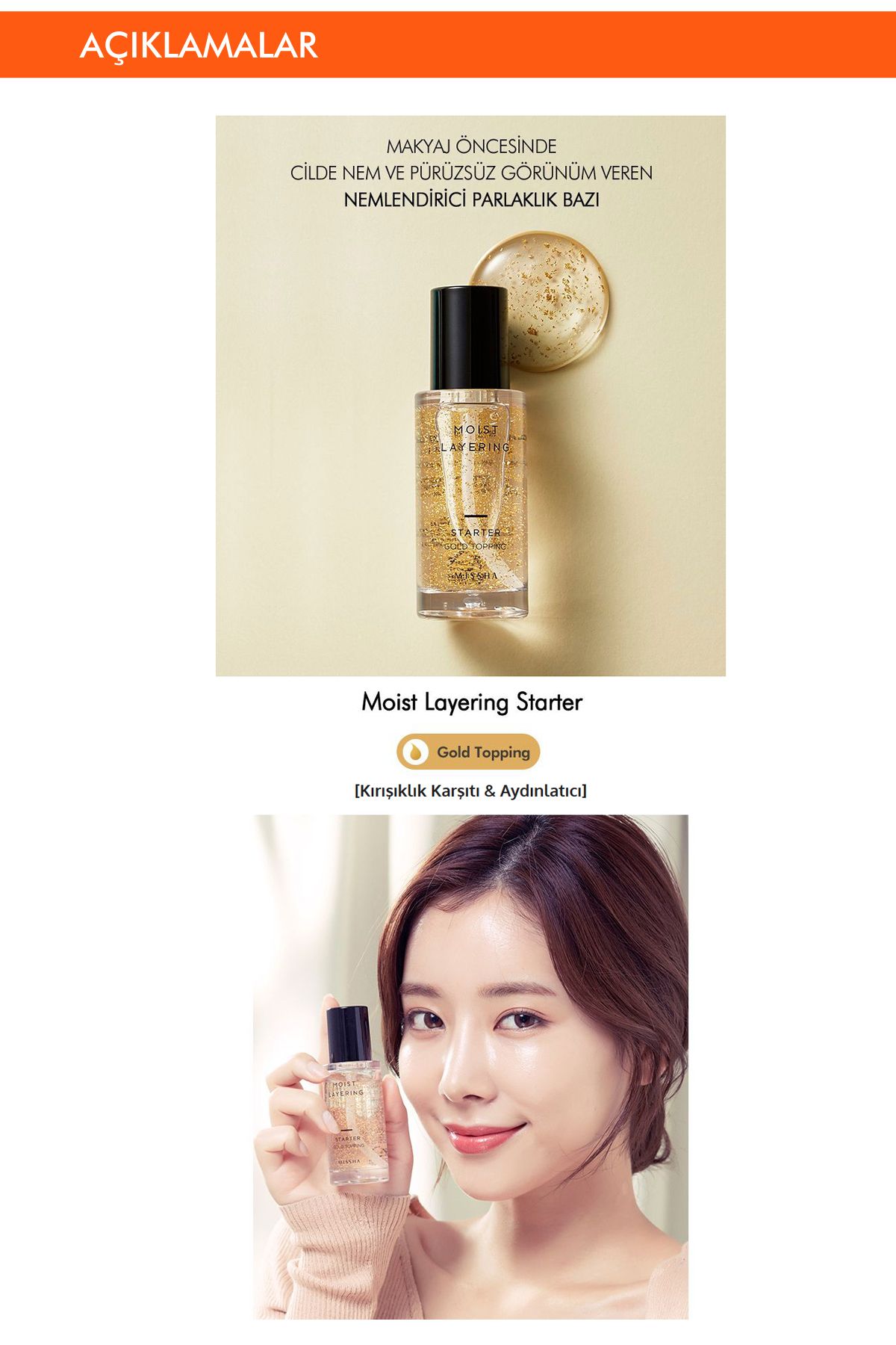 Missha-Moisture and Shine Golden Makeup Base - Moist Layering Starter (Gold Topping) 2