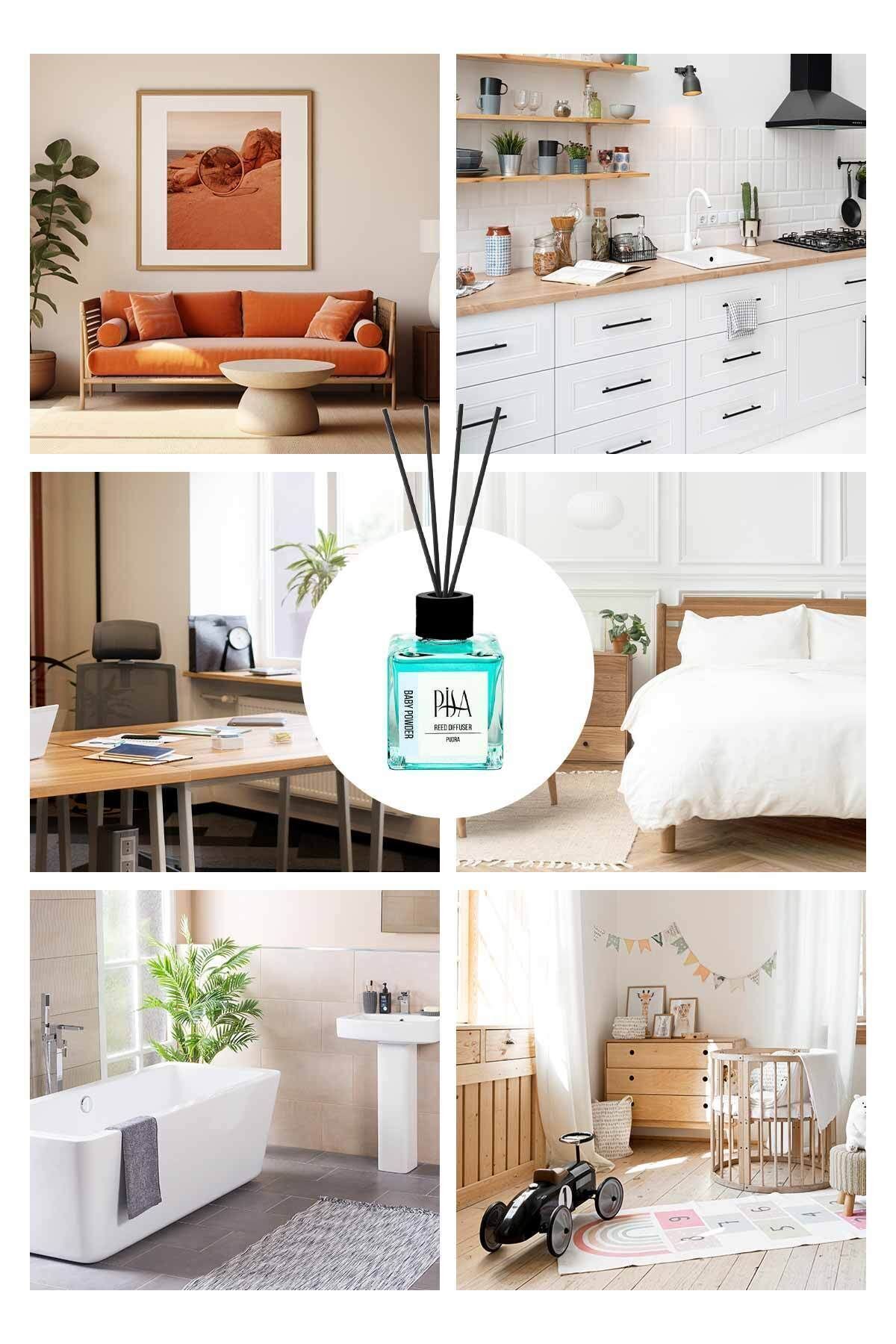 Pisa Bebek Pudrası Çubuklu Oda Kokusu Baby Powder Reed Diffuser 100ml fotoğrafı 5 (önizleme)