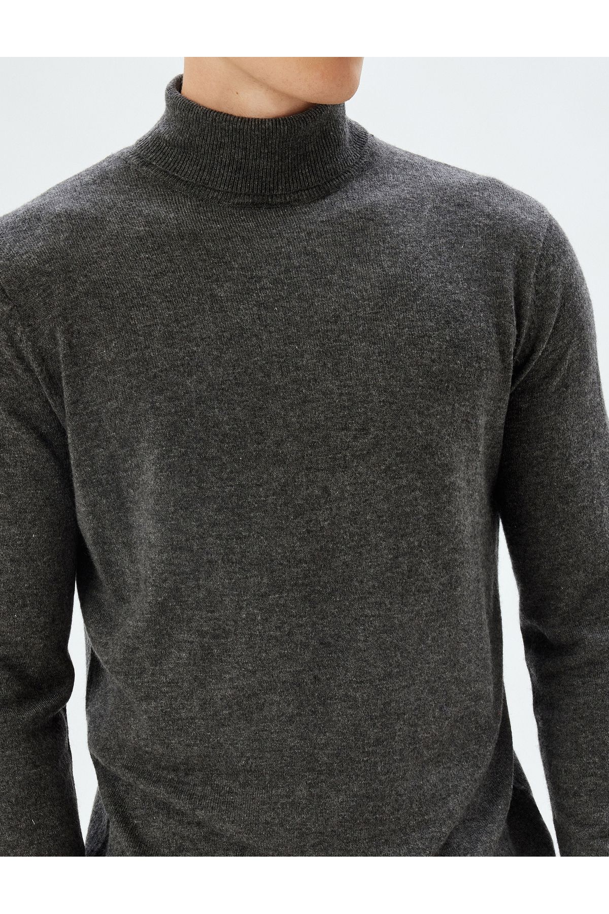 Koton-Turtleneck Sweater - Long Sleeve, Viscose and Wool Blend 5