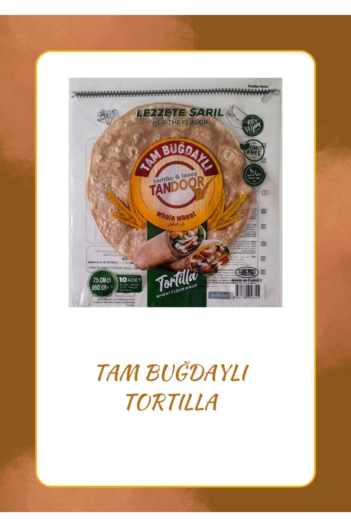 TANDOOR Lavaş & Tortilla Tam Buğday 25 cm 650 gr 10 Lu