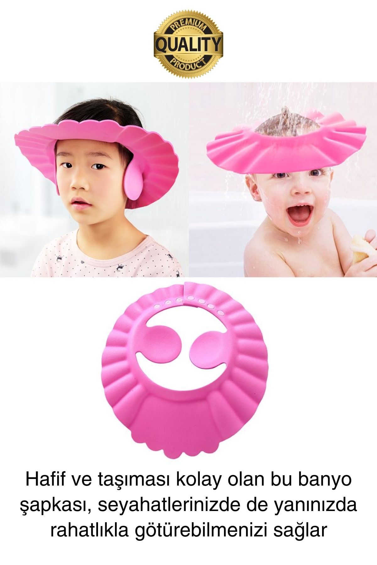 Svein Ayarlanabilir Çocuk Bebek Duş Şapkası Göze Şampuan Su Sabun Kaçmasını Önleyen Koruyucu Banyo fotoğrafı 4 (önizleme)