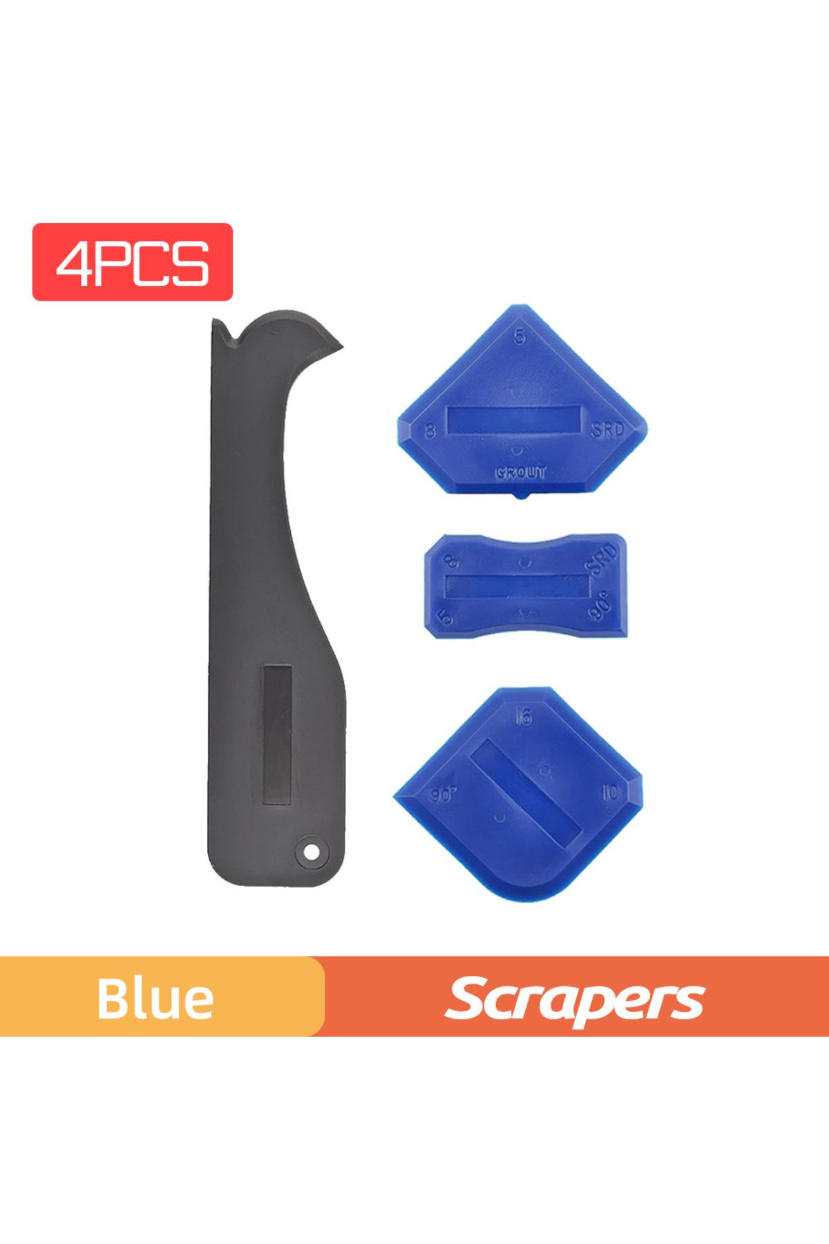 Choice-Blue Scrapers 5 In 1 Silicone Scraper Sealant Smooth Remover Tool Set Caulking Finisher Smooth Grout 1