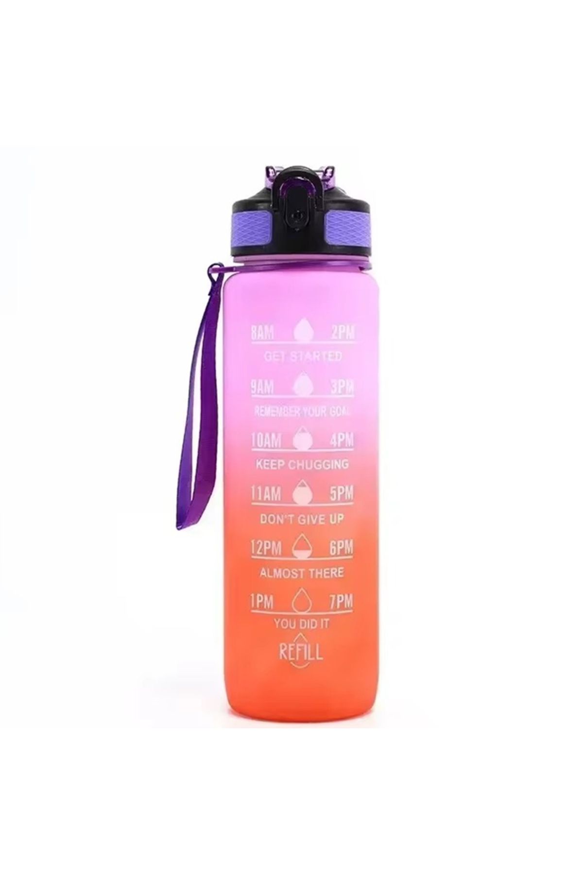 Choice-Pink 1000ml 1000ml Leak Proof Water Bottles with Times to Drink and Straw Motivational Drinking Spor 1