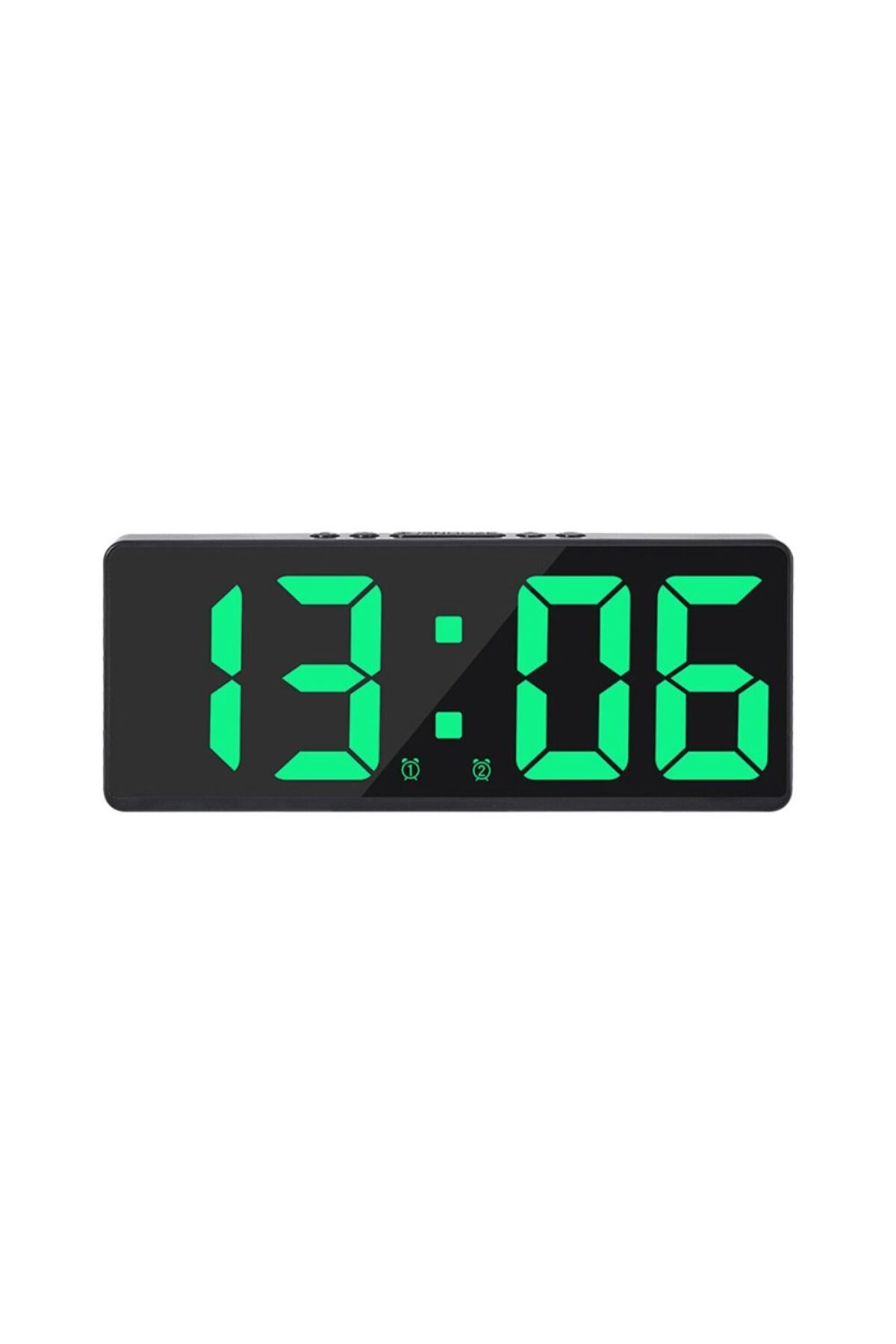 Choice-Green Creative Number Clock Color Nightlight Temperature Calendar Alarm Clock Led Large Number Elect 1