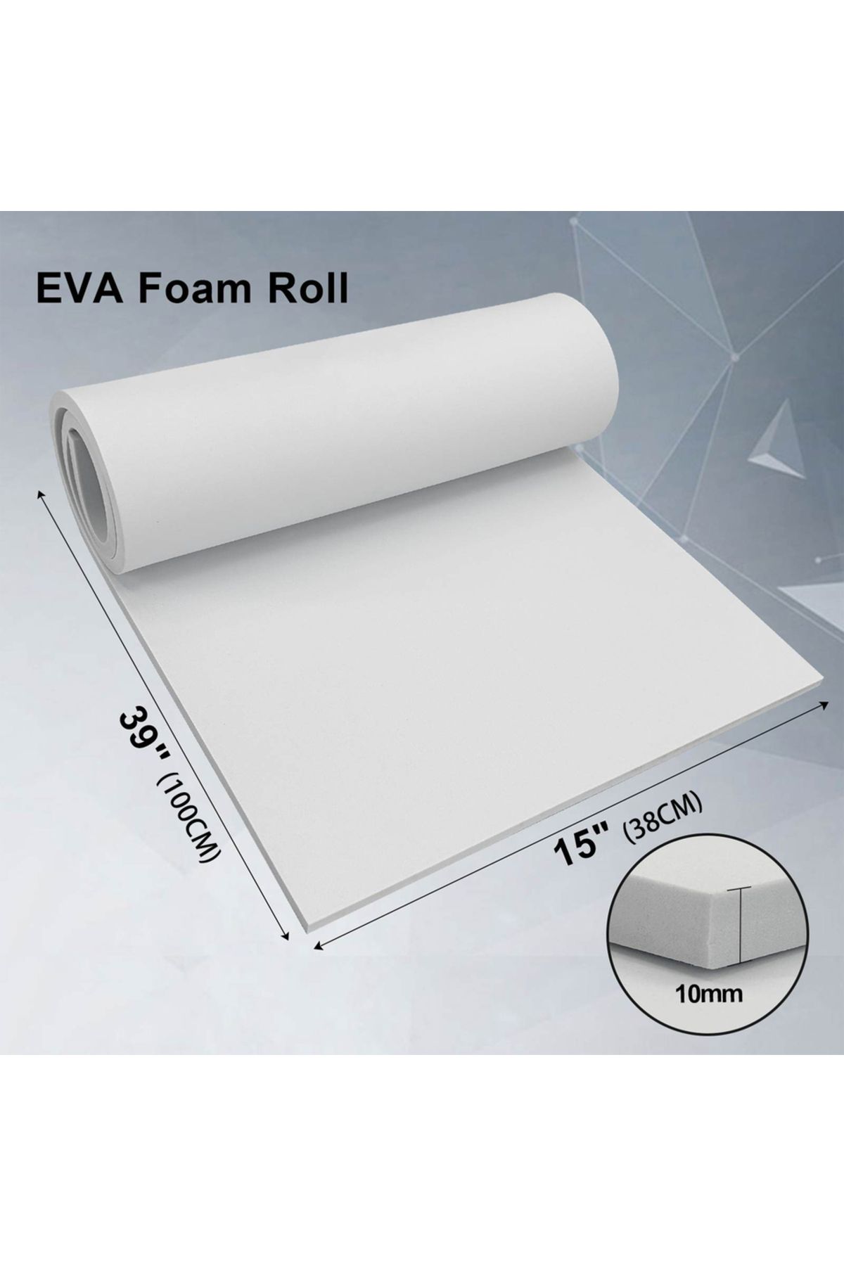 Choice-White-Thickness 10mm EVA Foam Roll Sponge Paper  2mm-10mm Thick 39"x15" DIY Cosplay Foam Sheet  Plia 1