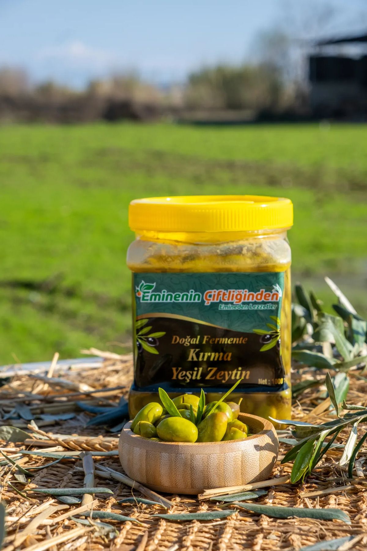 Eminenin çiftliği YEŞİL KIRMA ZEYTİN 1 KG