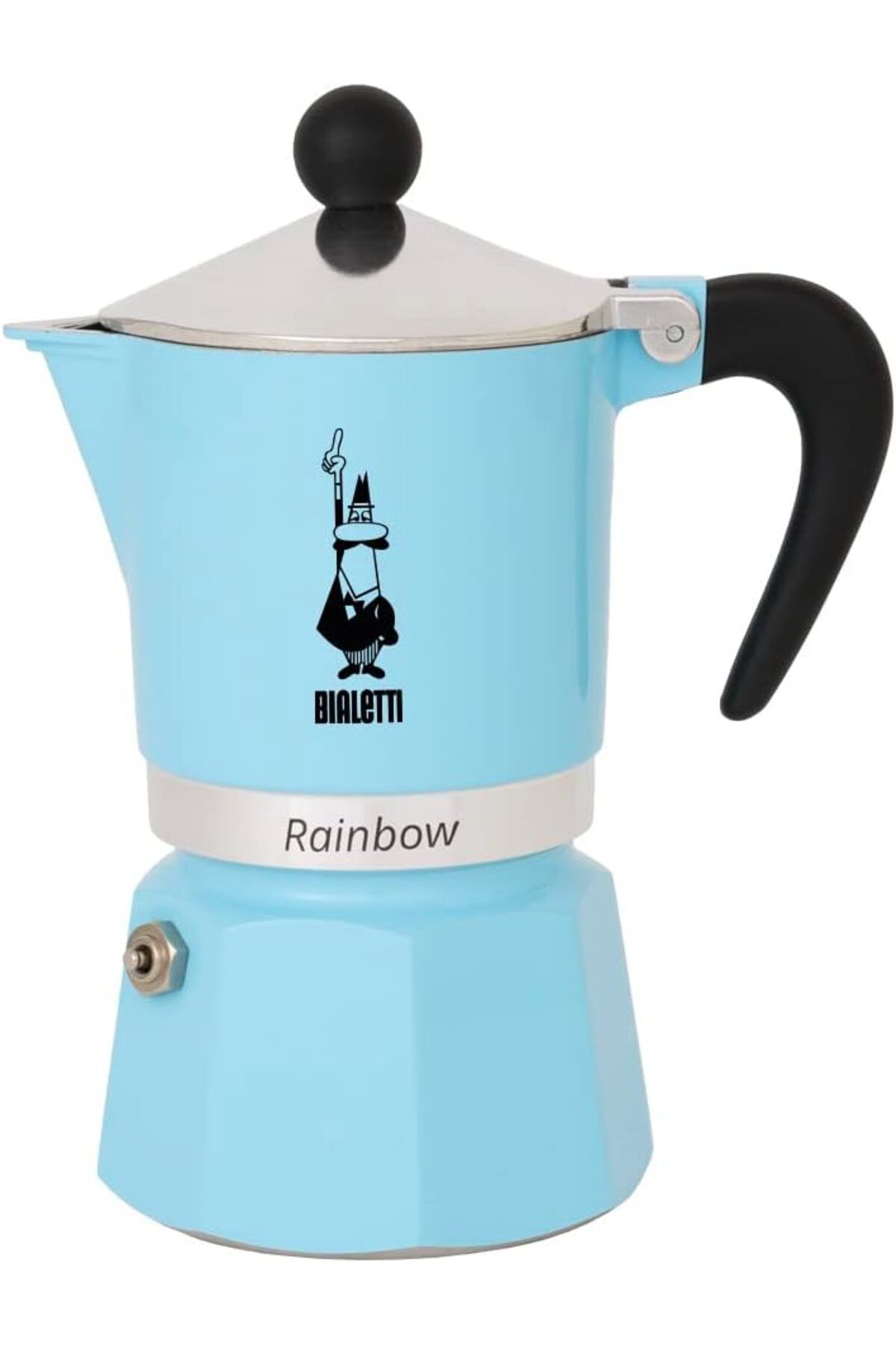 Genel Markalar - Rainbow: 3 Cups Ocak Üstü Espresso Pişirici - 130ml - Açık Mavi Renk - Alüminyum Gövde - P