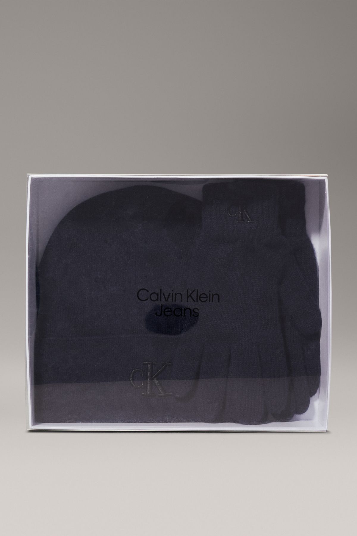 Calvin Klein Jeans-Mono Embro Geschenk Beanie und Handschuhe Set 3