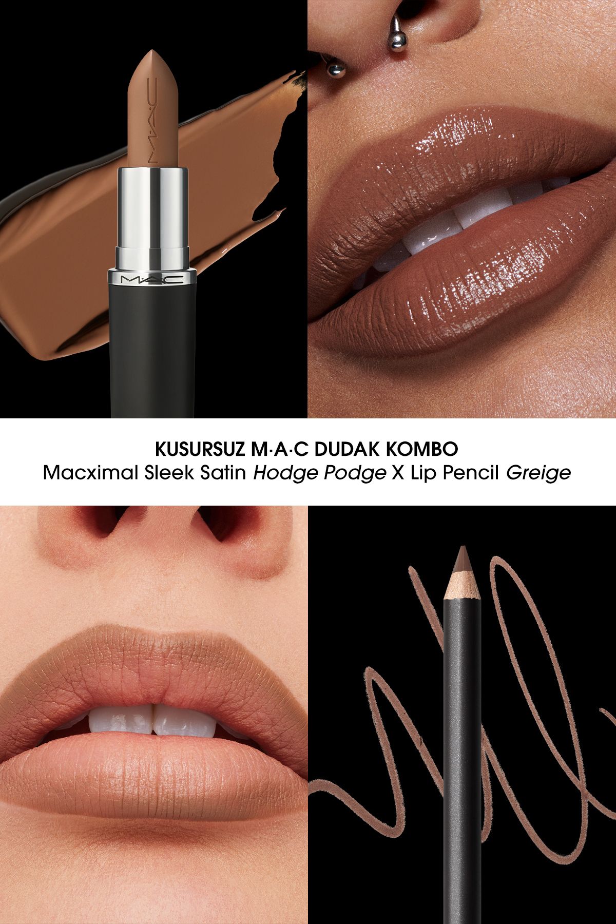 ximal Sleek Satin Lipstick Iconic Satin Finish Lipstick-HODGE-PODGE 3.5GM Mac