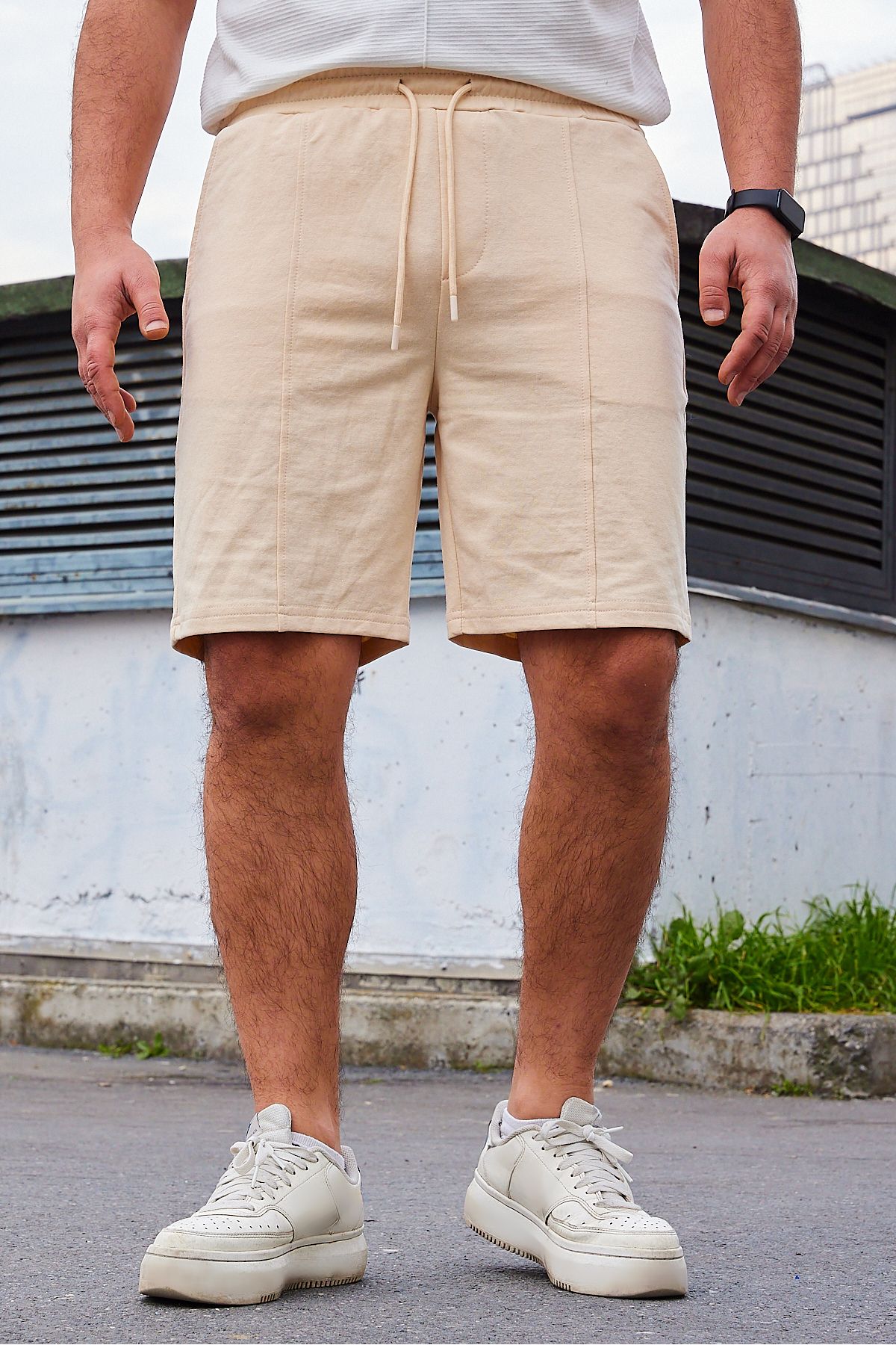 Trendyol Collection-Pantaloni scurți cu șireturi din cauciuc de culoare piatră medie - TMNSS20SR0070 3