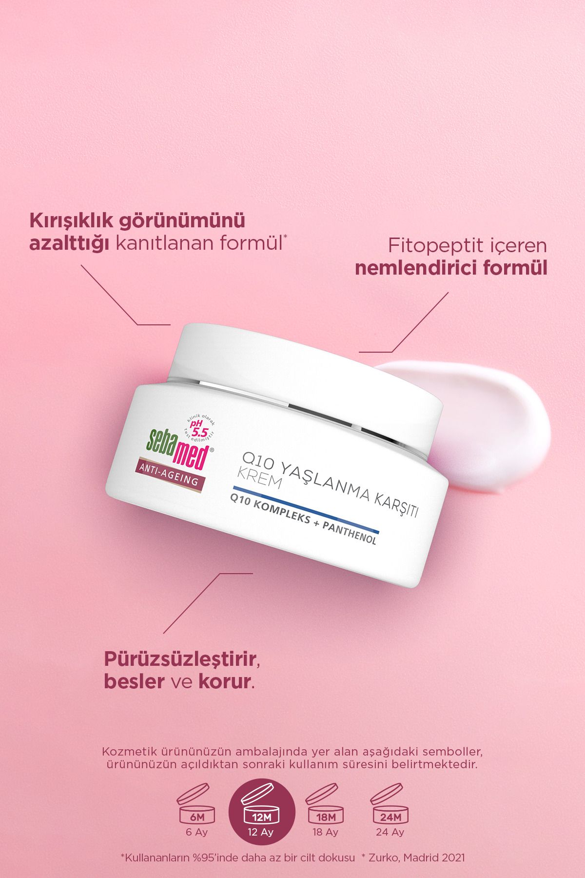 کرم ضد پیری و ضد چروک با Q10 و اسید هیالورونیک 50 میلی لیتر Sebamed