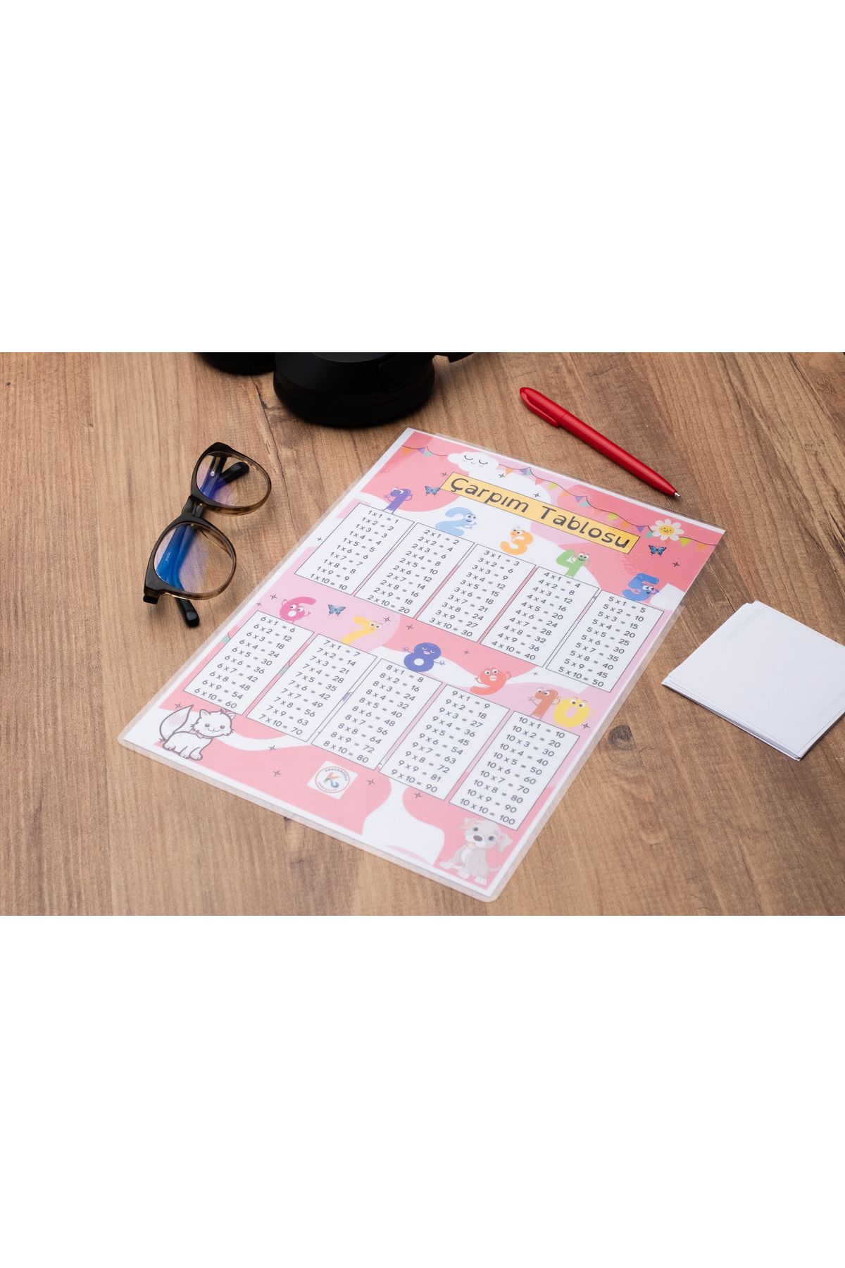KENGEROĞLU-Educational Materials Pink Multiplication Table Set of 3 7