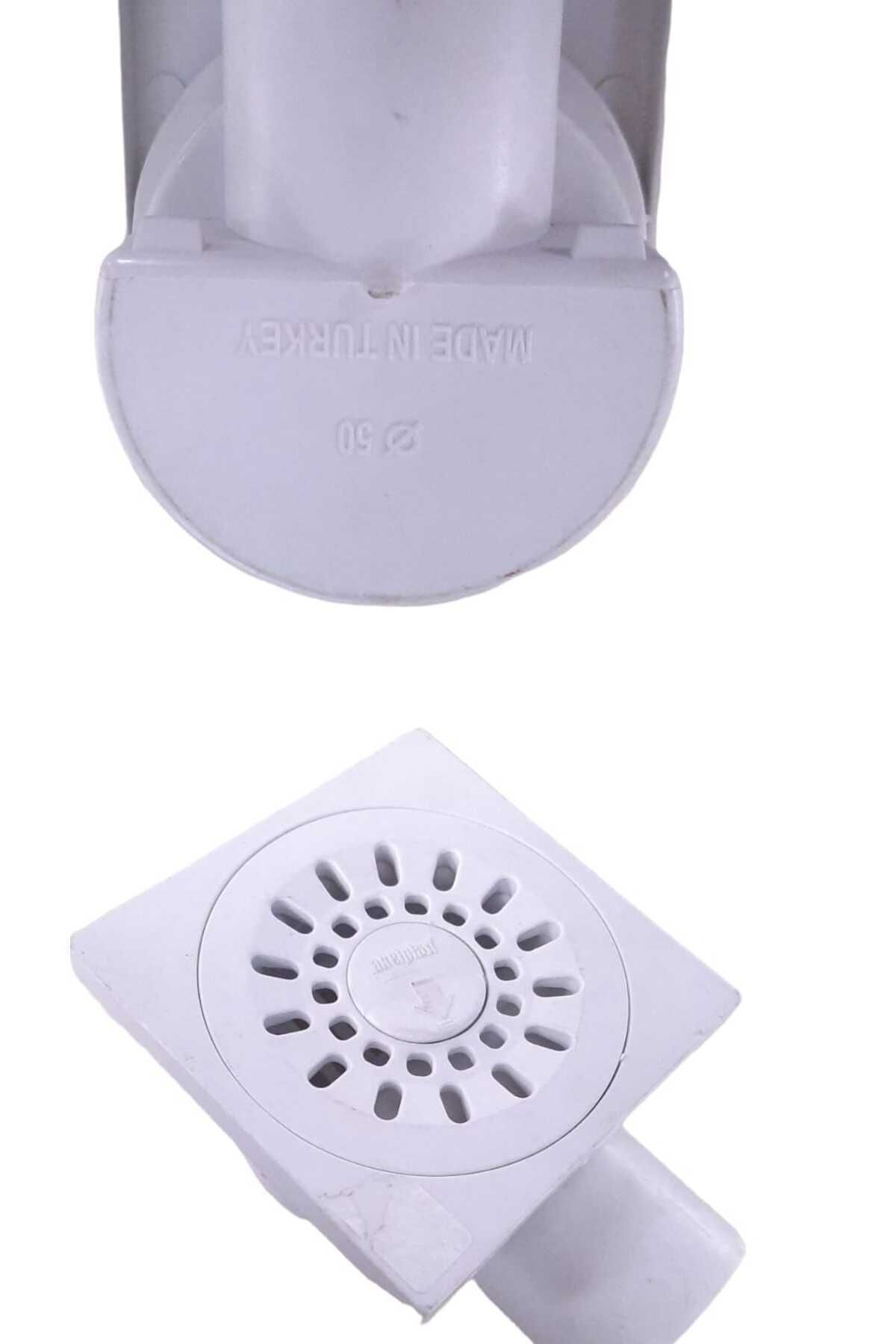 Mikasso Banyo Gider Borusu 10X10 Plastik Yer Süzgeci Ø50 Yandan Çıkışlı