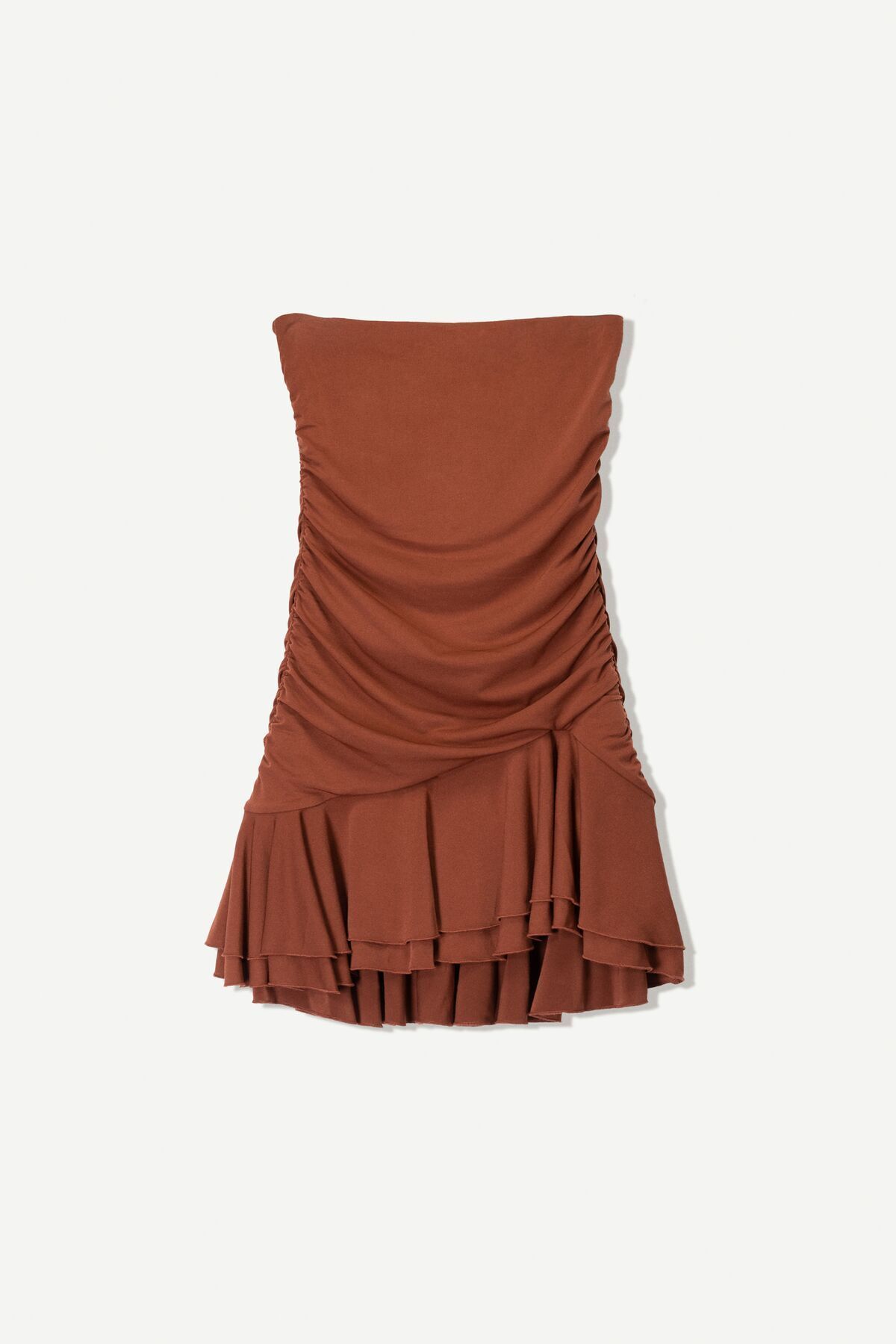 Bershka-BERSHKA SERIES draped mini dress with ruffles 1