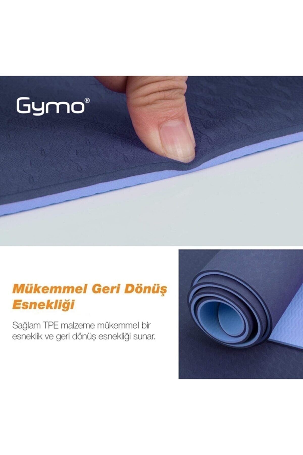 زیرانداز پیلاتس اکولوژیکی 6 میلی متر TPE یوگا MAT PILATES کوسن با کیسه حمل آبی روشن Gymo