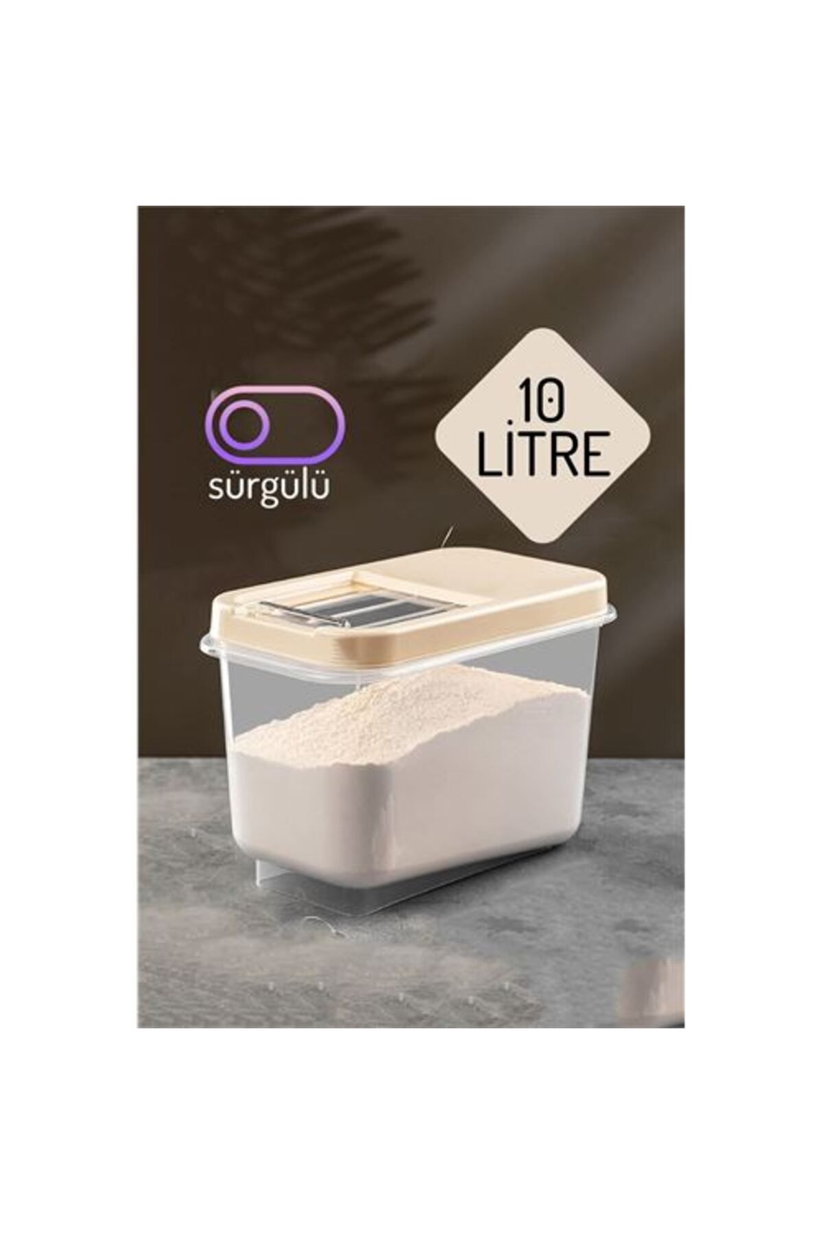 BEŞMİNARE DKTT Insignia Erzak Bakliyat Saklama Kutusu 10 lt KREM