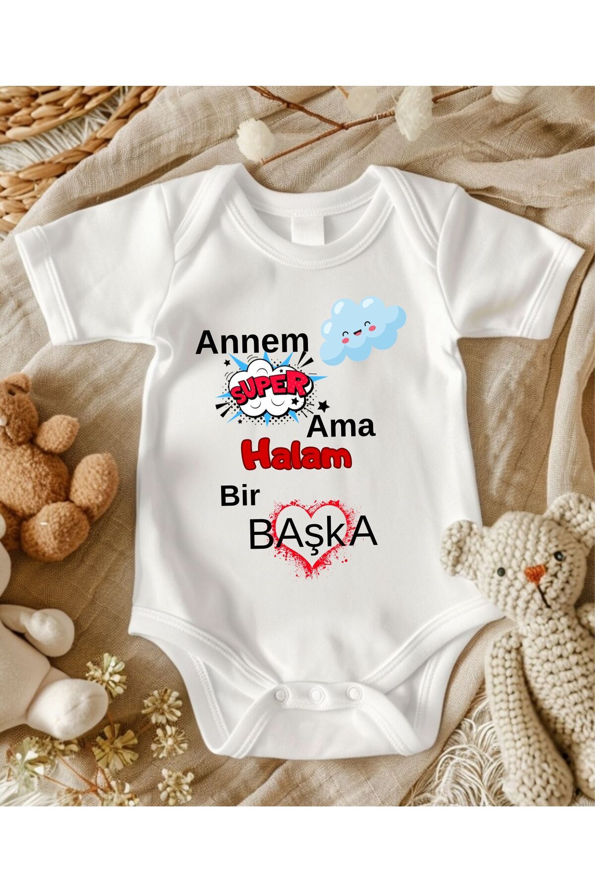 lupi yazılı zıbın hediye yenidoğan anne baba hala yenge amca dayıya