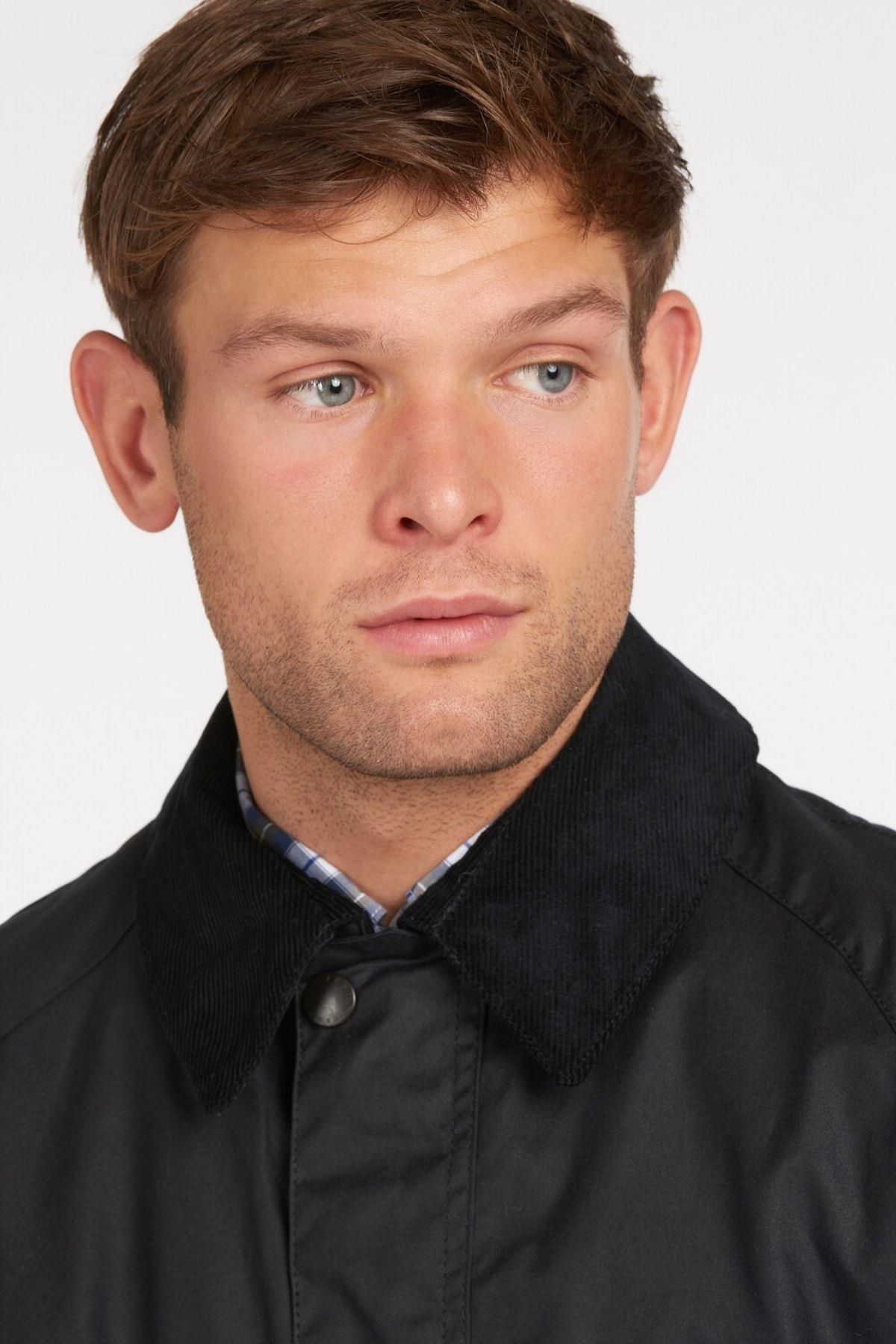 کاپشن آبی مردانه ژاکت روغن اشبی NY92 سرمه‌ای Barbour