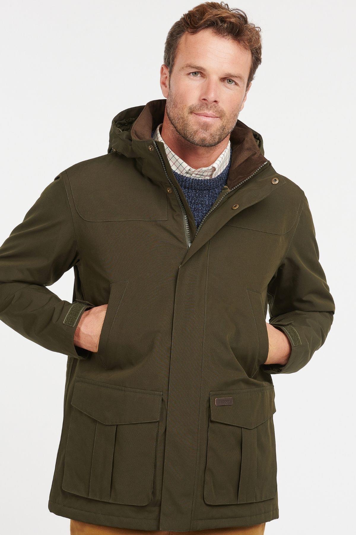 باربور کاپشن ضد آب براکستون Ol71 Dark Olive