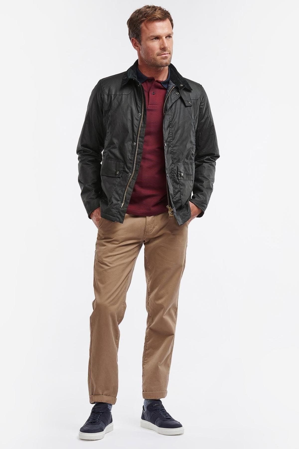 کت مشکی مردانه ژاکت روغن SG51 SAGE اورجینال Barbour