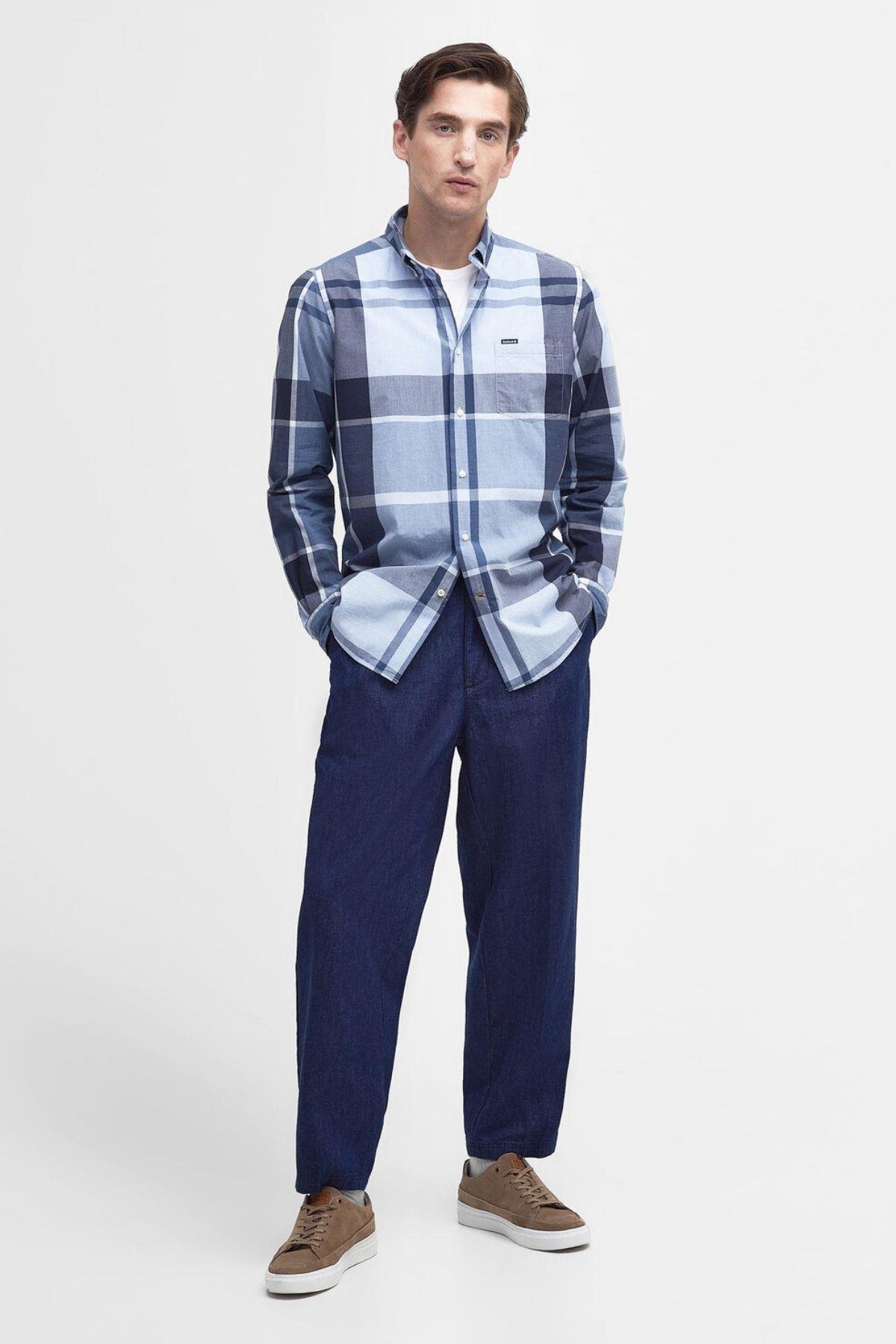 پیراهن مردانه شطرنجی آستین بلند | باربور Barbour MSH5071-TN22 - تصویر 3