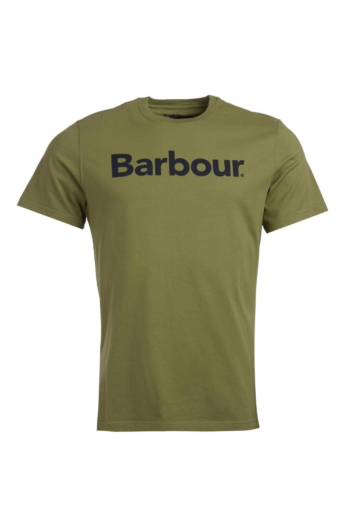 تی شرت سبز مردانه آرم OL39 Burkt Olive Barbour
