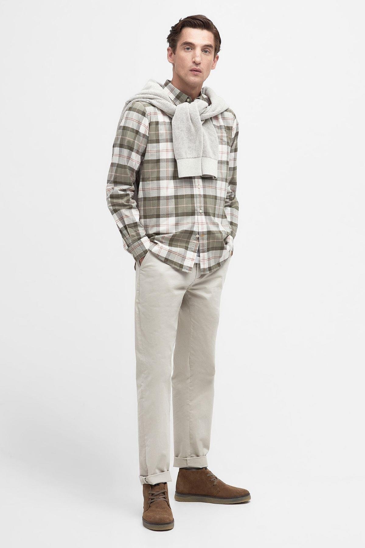 پیراهن مردانه شطرنجی آستین بلند | باربور Barbour MSH5070-TN24 - تصویر 4