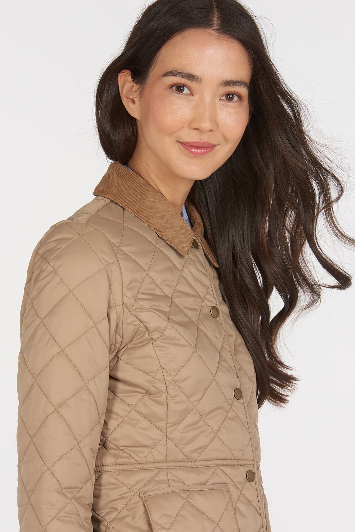 Barbour  Deveron Kapitone Ceket BE34 Lt Trench - Görsel 4