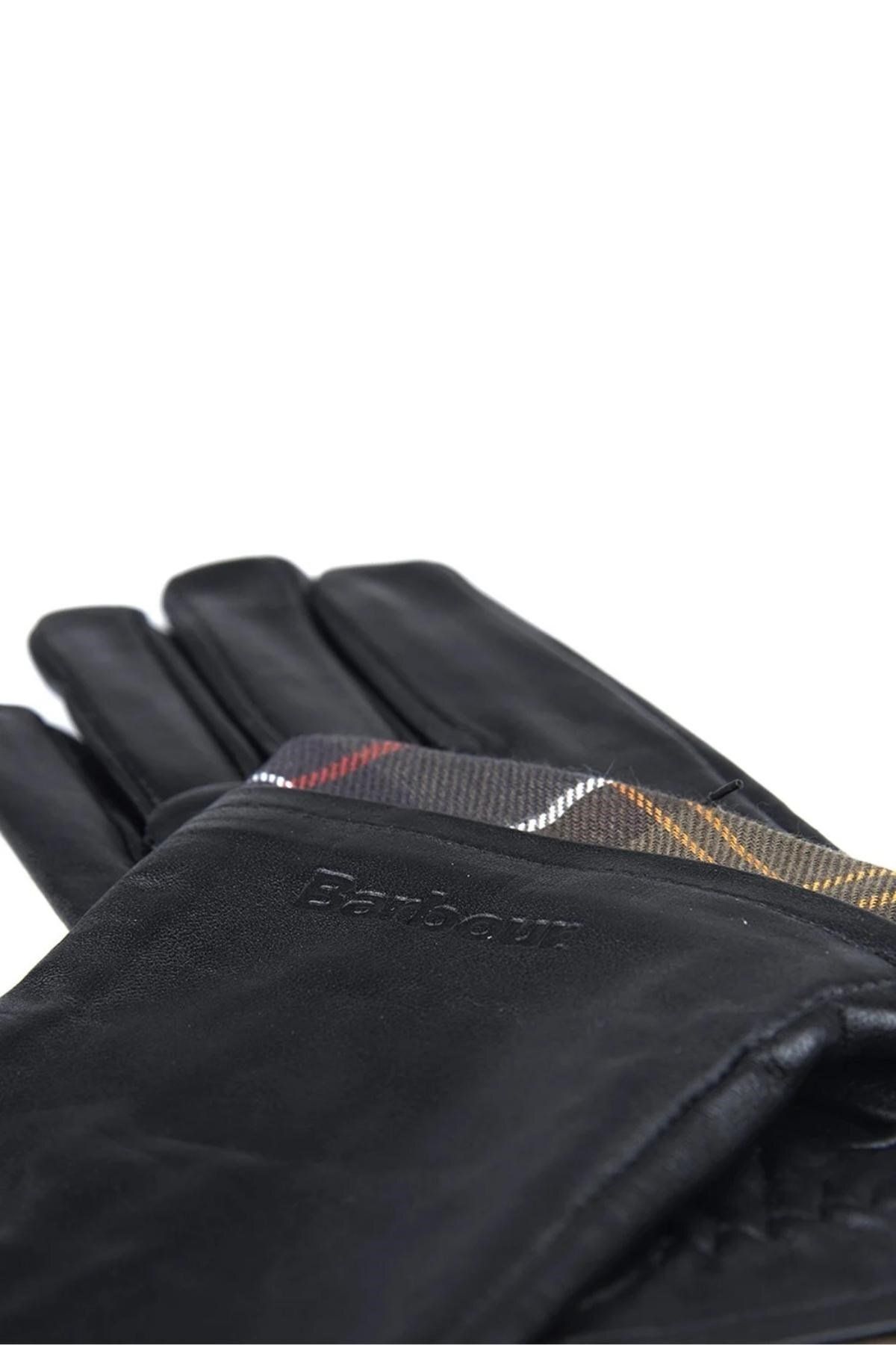 دستکش مشکی زنانه چرمی تارتن BK11 سیاه Barbour