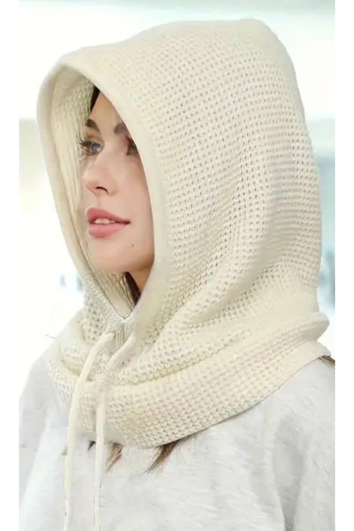 ARDSU Krem Balaclava Triko Başlık