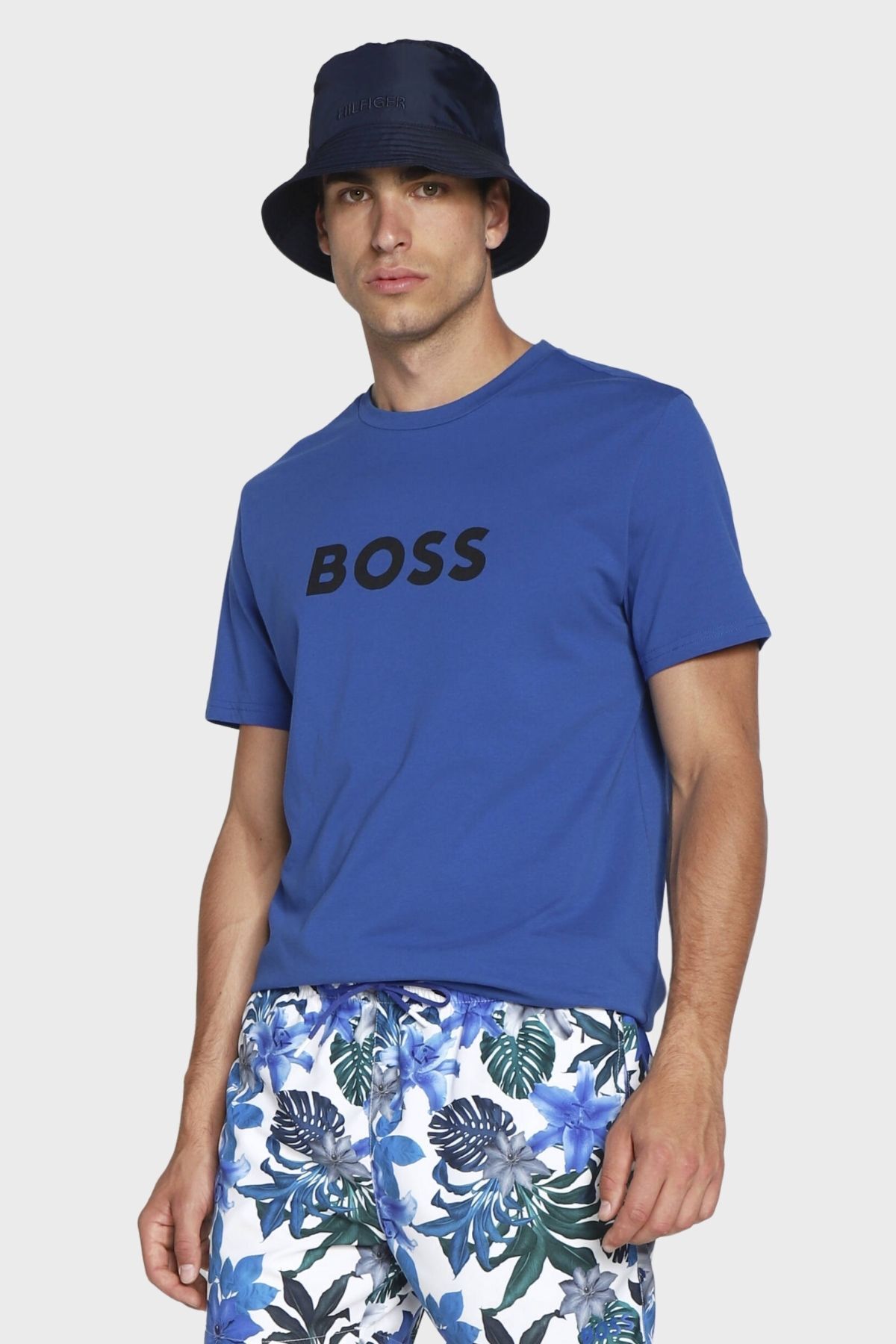 تی شرت ورزشی مردانه یقه دوچرخه BOSS