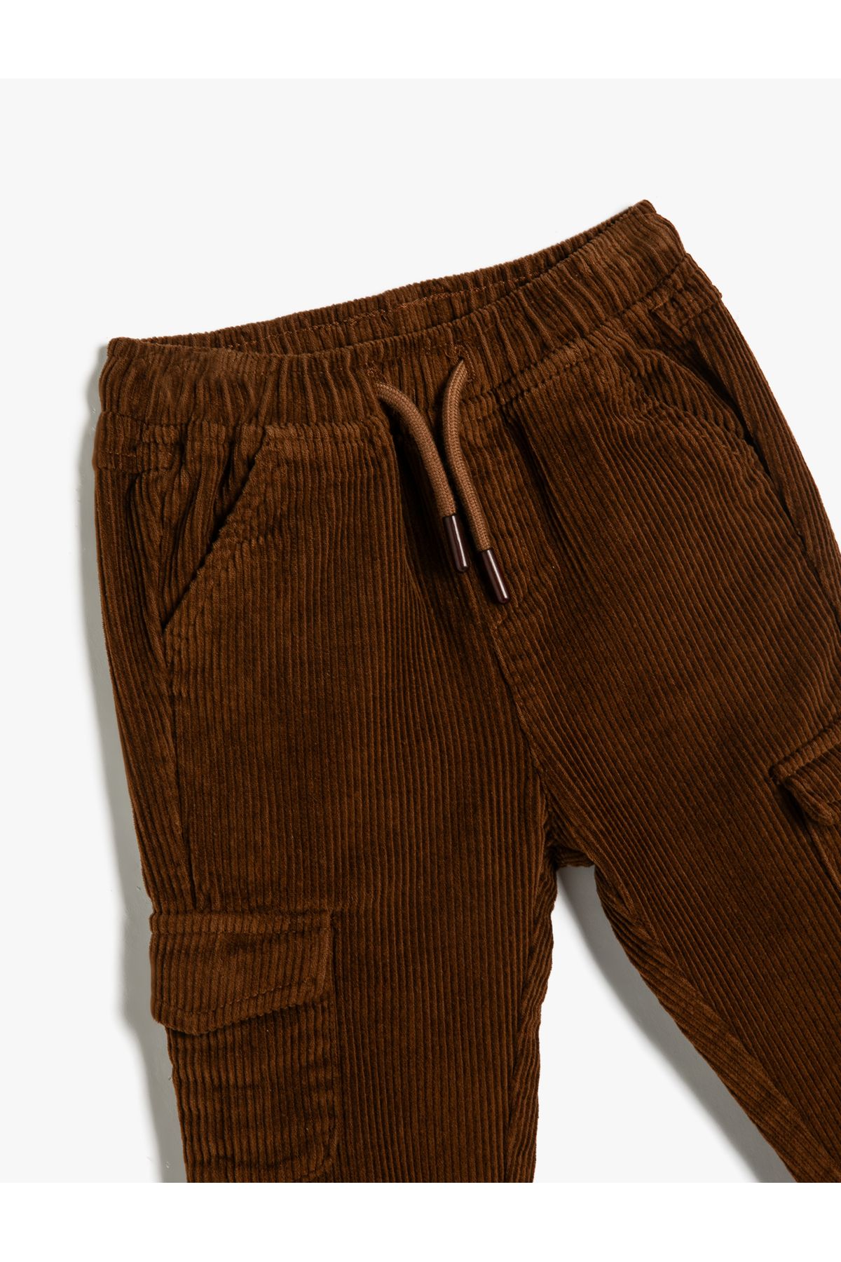 Koton-Corduroy Cargo Pants - Cotton with Tie Waist and Pockets 3