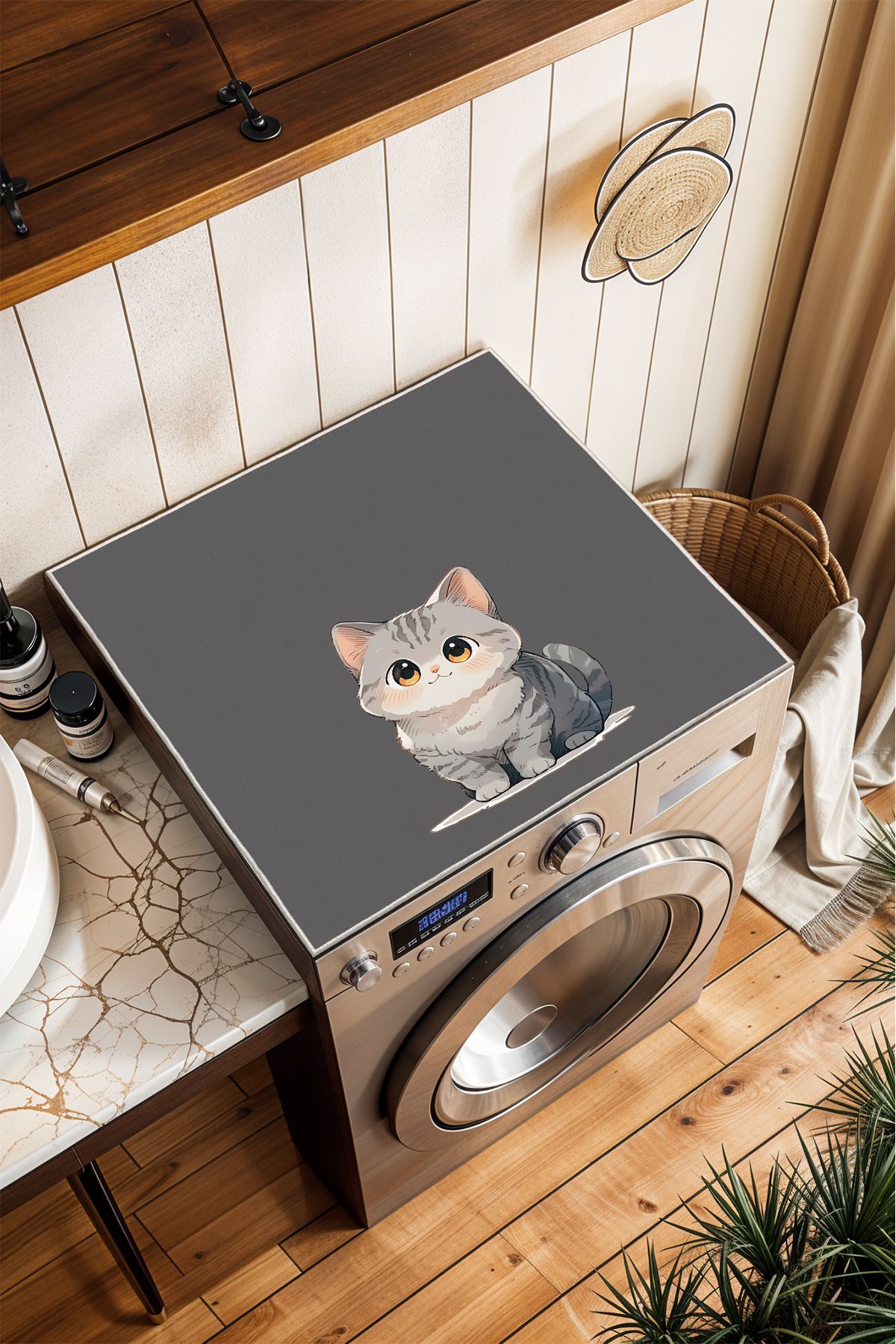 Homefesto-Anti-Slip Base Washing Machine Cmş09 Modern Useful Washable Mat Cover 4