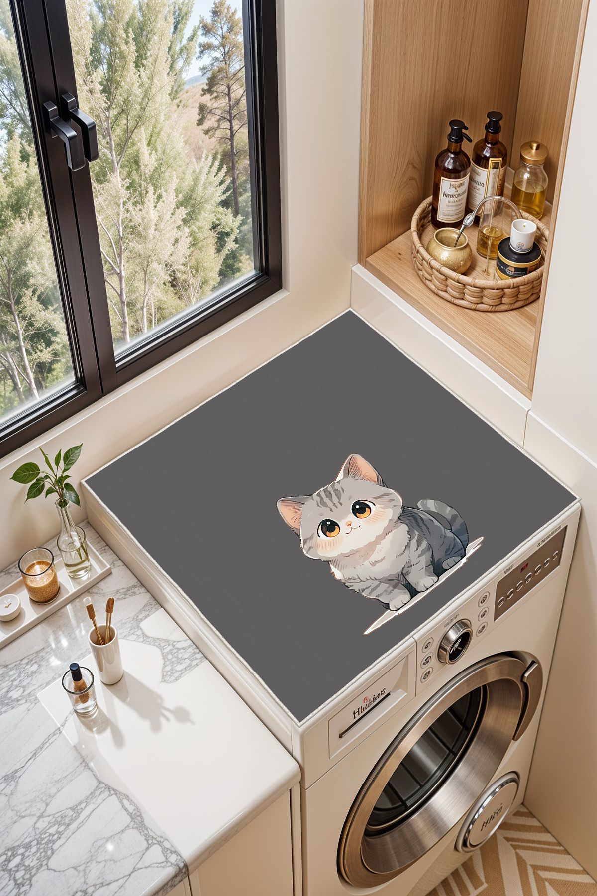 Homefesto-Anti-Slip Base Washing Machine Cmş09 Modern Useful Washable Mat Cover 2