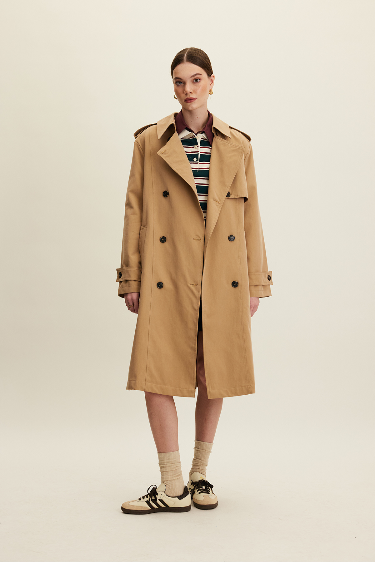 Manuka-Anika Camel Trench Coat - Double Breasted and Belted 2