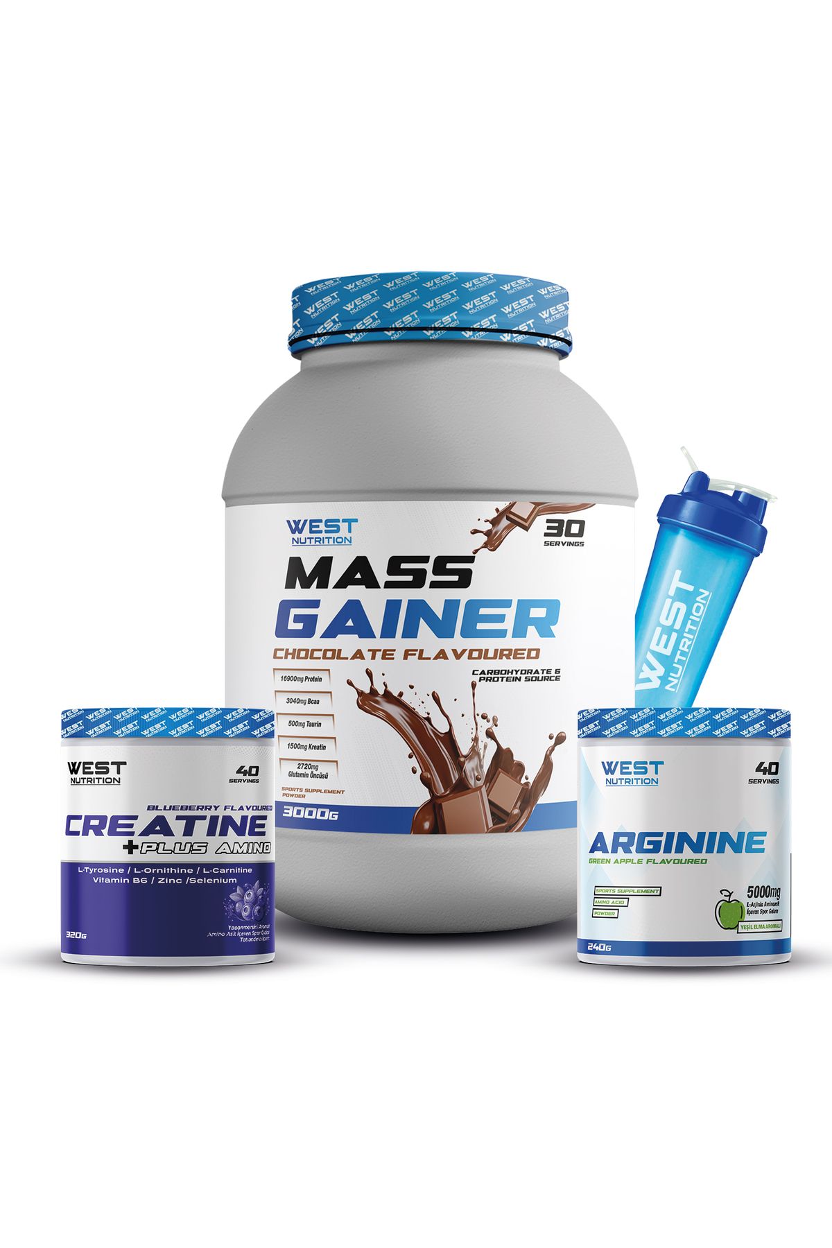 West Nutrition Mass Gainer Kreatin Plus L-Arjinin Paketi