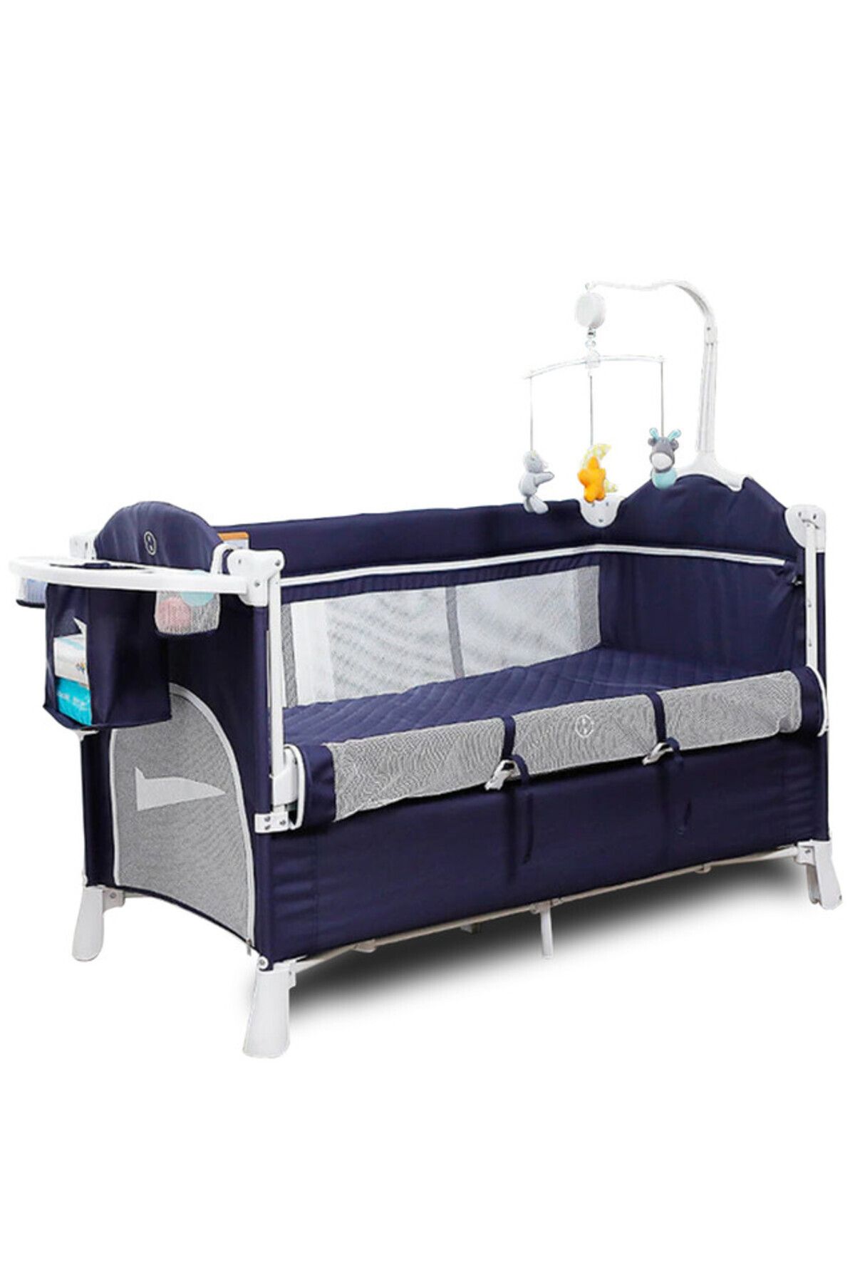 TEKNUM-4 in 1 Baby Bedside Co - Sleeper Bassinet and Playpen wt Rocker Navy Blue 1