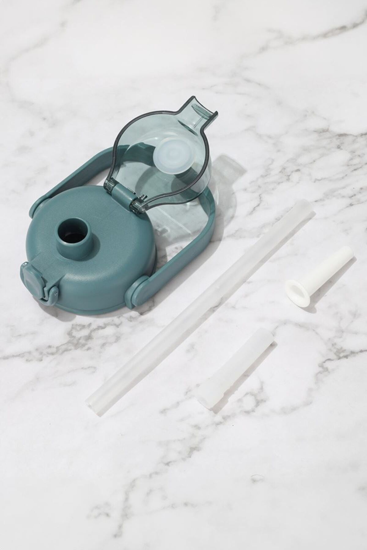 Weather Forecast-Blue 316 L Steel 1000 ml Water Bottle with Straw and Handle - Cin912Mv 4