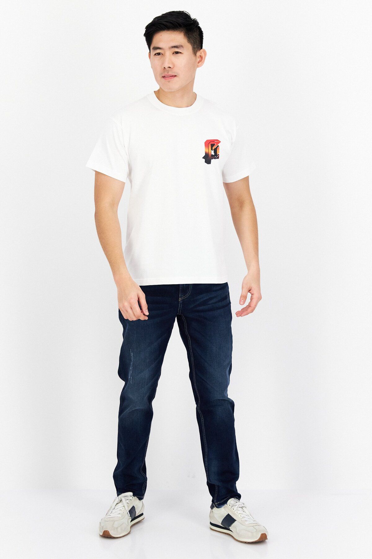 Esprit-Men Crew Neck Short Sleeve Graphic Printed T-Shirt, White 4