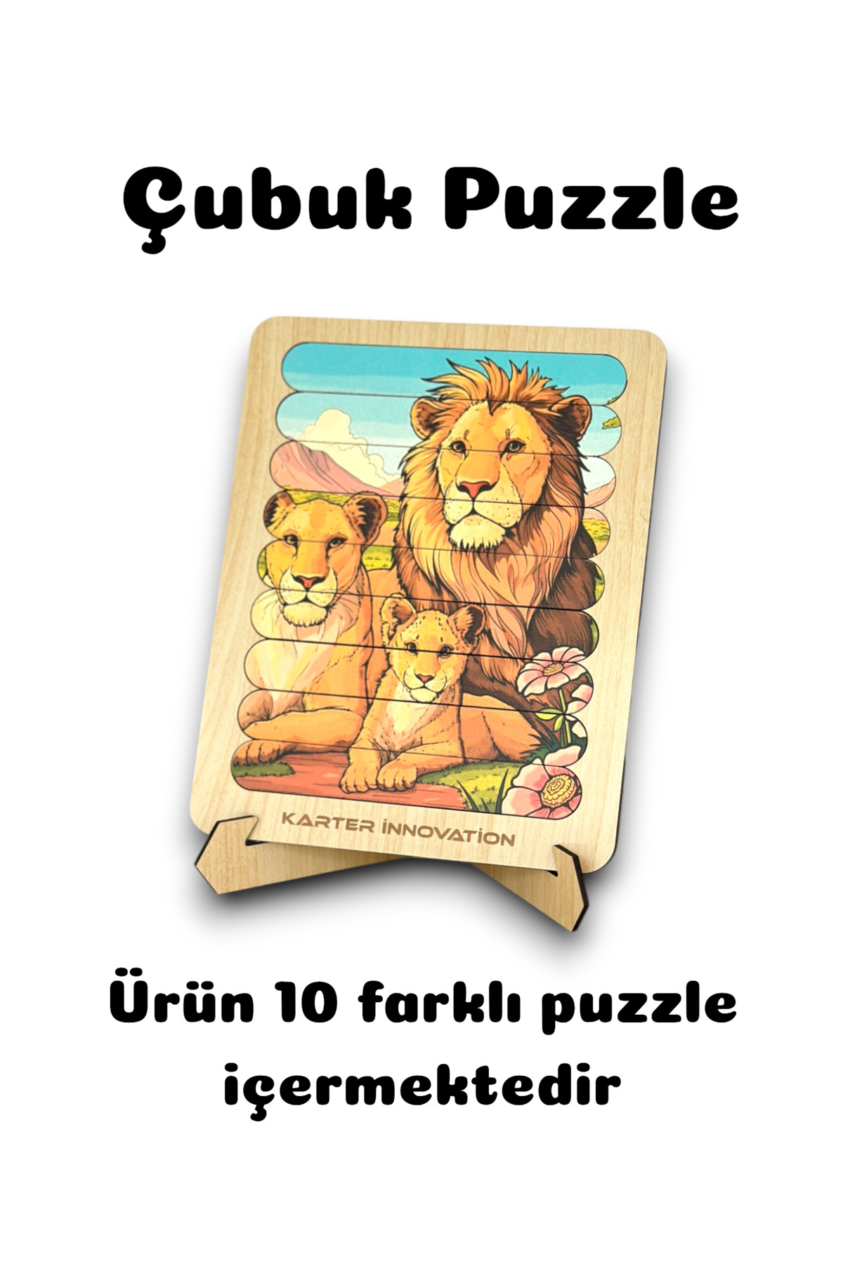 Karter İnovasyon Cubuk Puzzle, 10lu Set Puzzle, Hayvan Puzzle, Montesorri Puzzle, Hayvan Yapboz, 10lu Yapboz fotoğrafı 2 (önizleme)