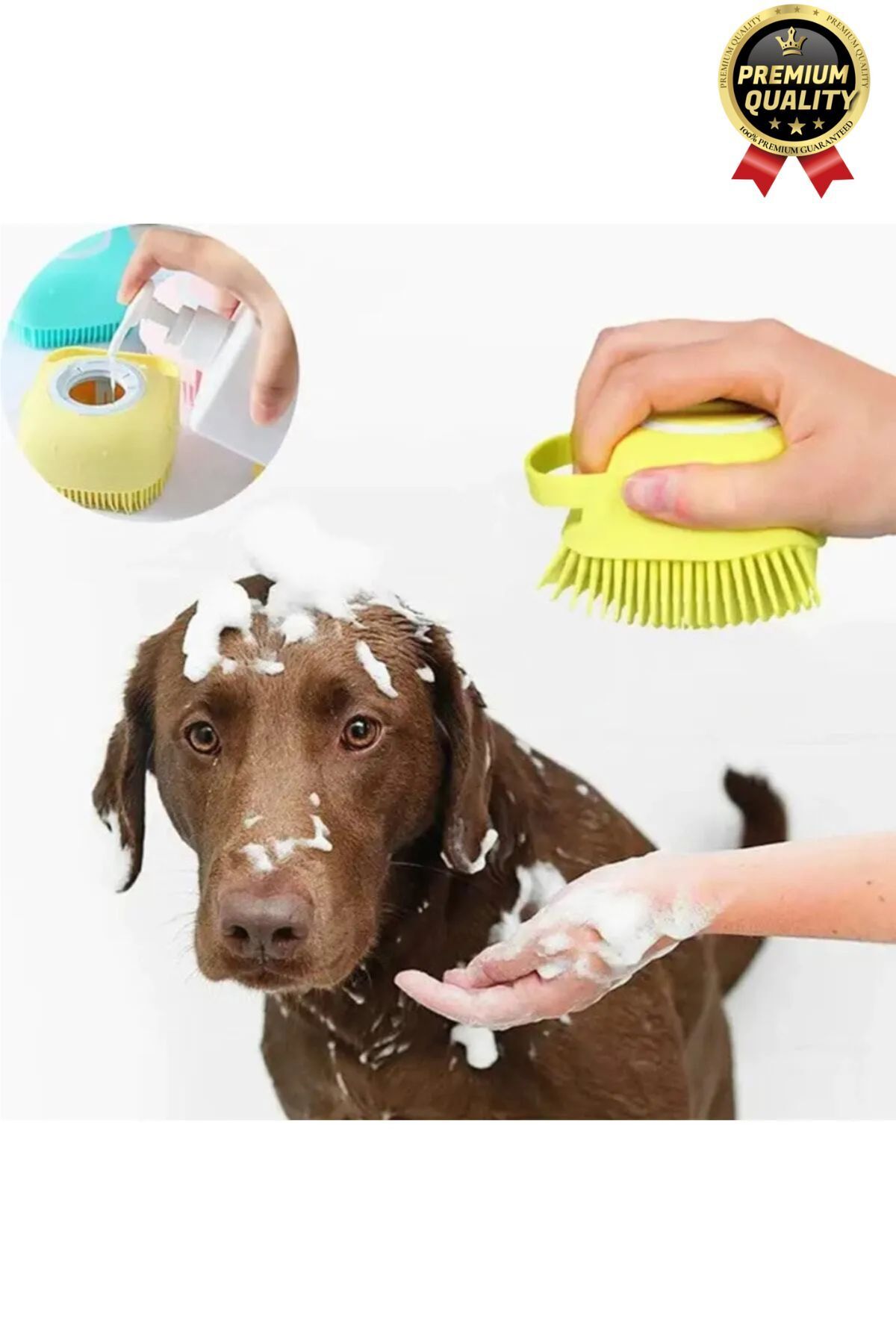 Svein Çok Amaçlı Silikon Evcil Hayvan Bebek Çocuk Şampuan Hazneli Banyo Masaj Tarak Duş Fırçası Kesesi fotoğrafı 6 (önizleme)