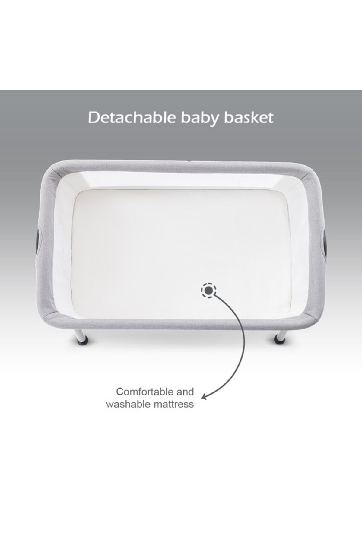 TEKNUM-SLEEPZEN 2 Bedside Crib Bassinet - Grey 4