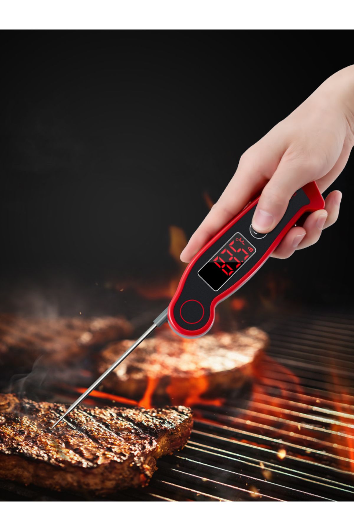 Choice-Thermopro Tp19 Fast Reading Waterproof Led Display Antimicrobial Meat Thermometer Digital Bbq The... 8