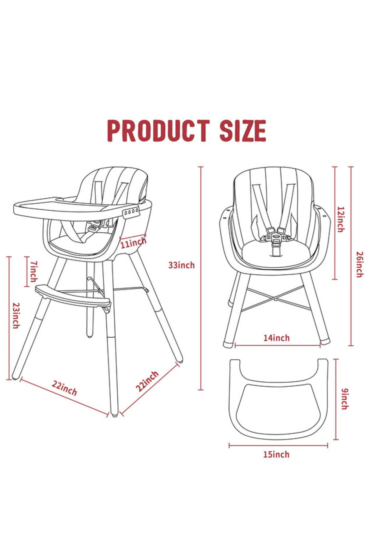 TEKNUM-Premium Dual Height Wooden High Chair - White 7